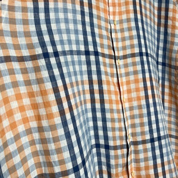 Tommy Bahama Linen Shirt Mens Plaid Short Sleeve Collared Relax XXL 2XL - Picture 4 of 10